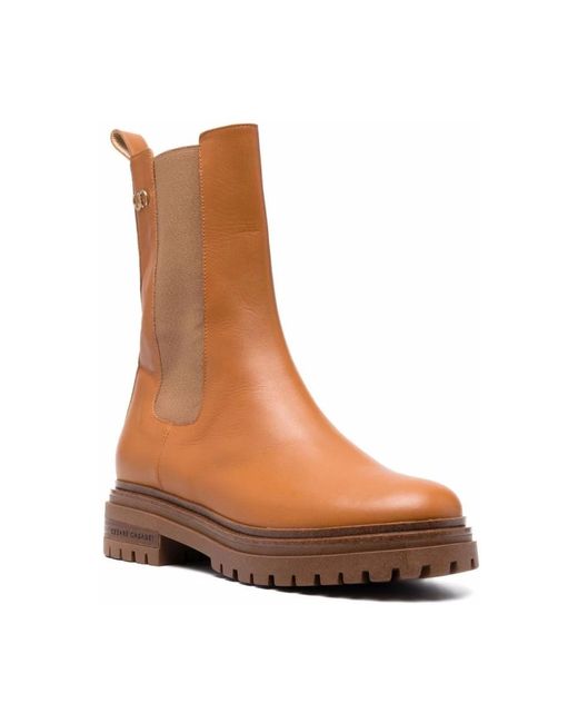 Casadei Brown Chelsea Boots