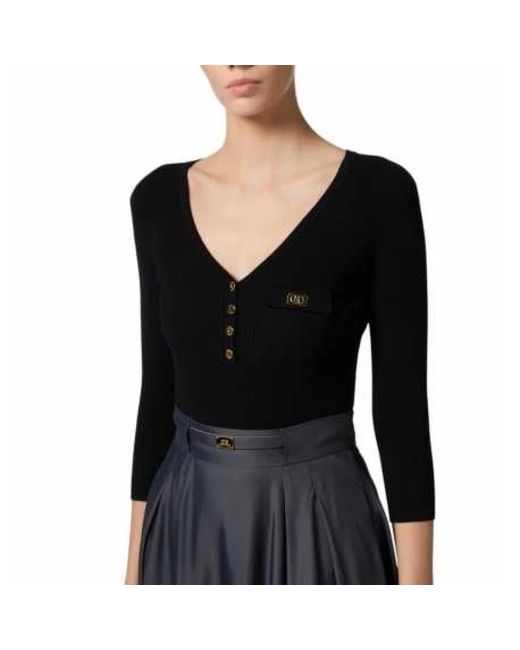 V-Neck Knitwear di Elisabetta Franchi in Black