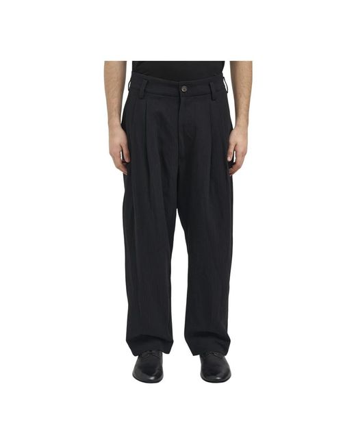 Ziggy Chen Black Wide Trousers for men