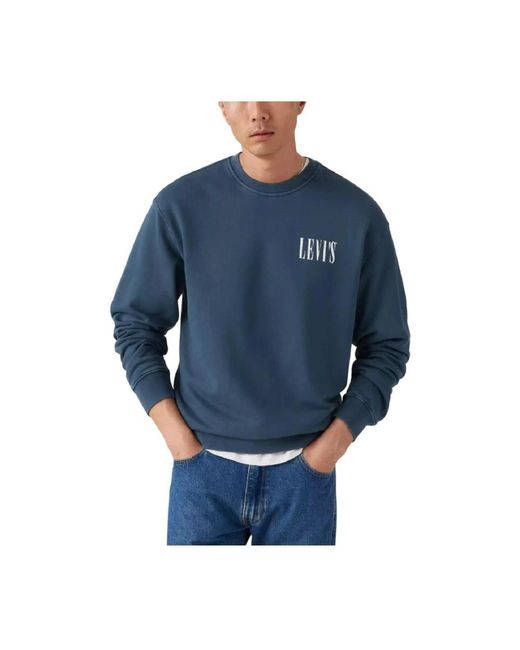 Levi's Hoodies & Sweatvesten ,Blauw ,Katoen Crewneck Sweatshirt in het Blue voor heren
