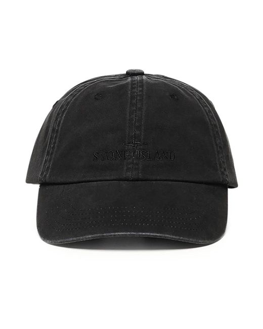 Stone Island Black Hats & Caps for men
