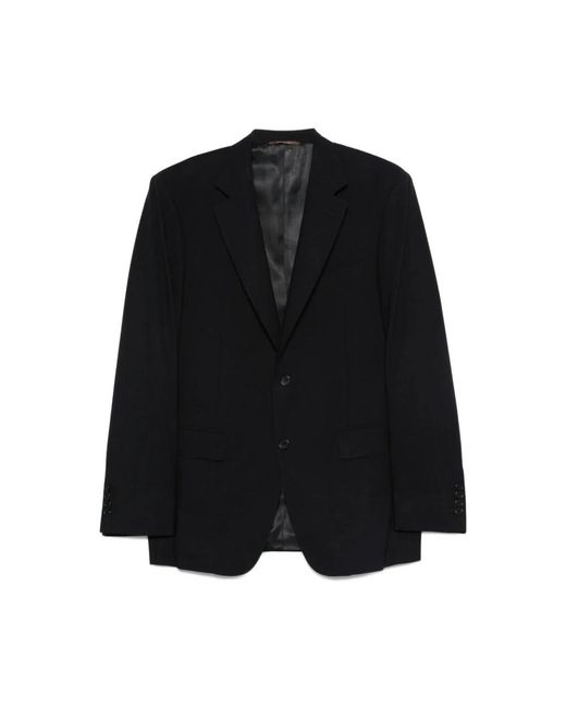Canali Jassen ,Blauw ,Wol Blauwe Wol Twee-Knoop Jas in het Black voor heren
