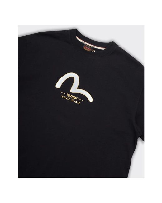 Evisu Gold nera möwen t-shirt in Black für Herren
