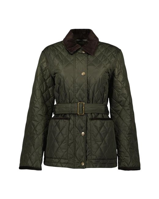Burberry Jassen ,Groen ,Leer Gewatteerde Khaki Jas Met Riem in het Green