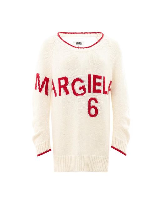 MM6 by Maison Martin Margiela White T-shirt mit logo-print