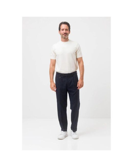 Straight Trousers Paolo Pecora de hombre de color Blue
