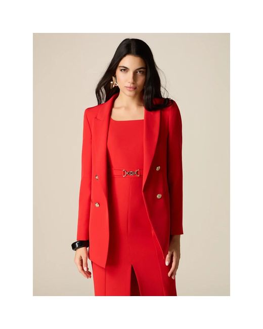 Oltre Double-Breasted Blazer Van Technische Stof in het Red
