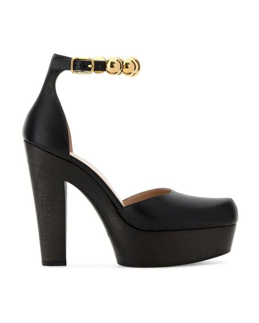 Chloé Schoenen ,Zwart ,Leer Lola Platform Pump in het Black