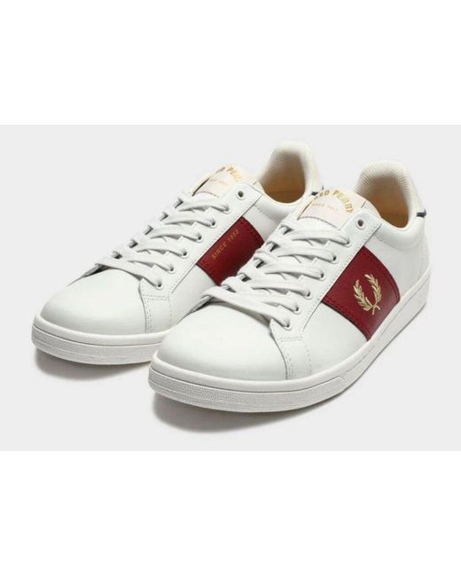 B721 Leather Side Panel Porcelain di Fred Perry in Multicolor da Uomo