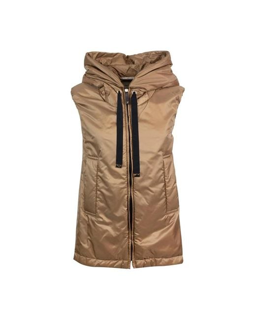 Max Mara Jassen ,Bruin ,Polyester Bruine Polyester Jas in het Brown