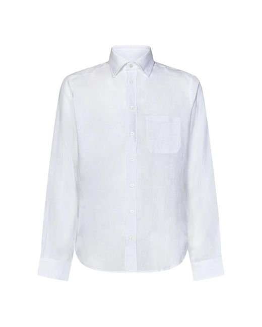 Camicia classica bd in lino bianco di Sease in White da Uomo