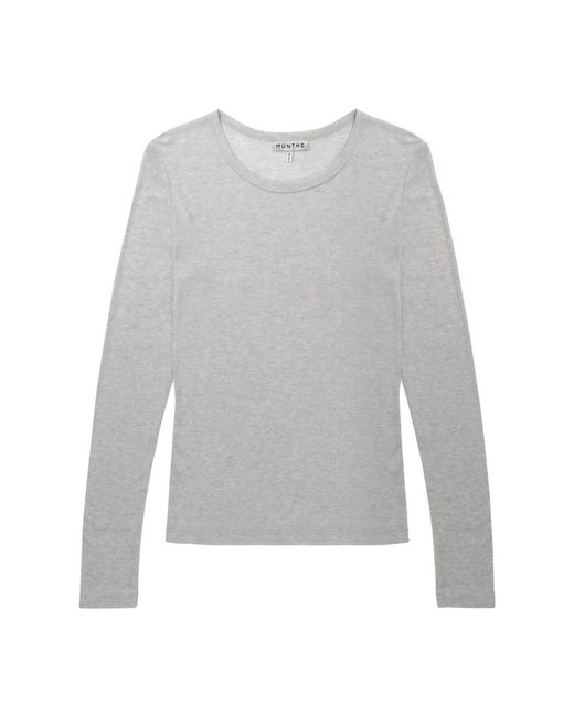 Munthe Simple Blouse Met Lange Mouwen in het Gray