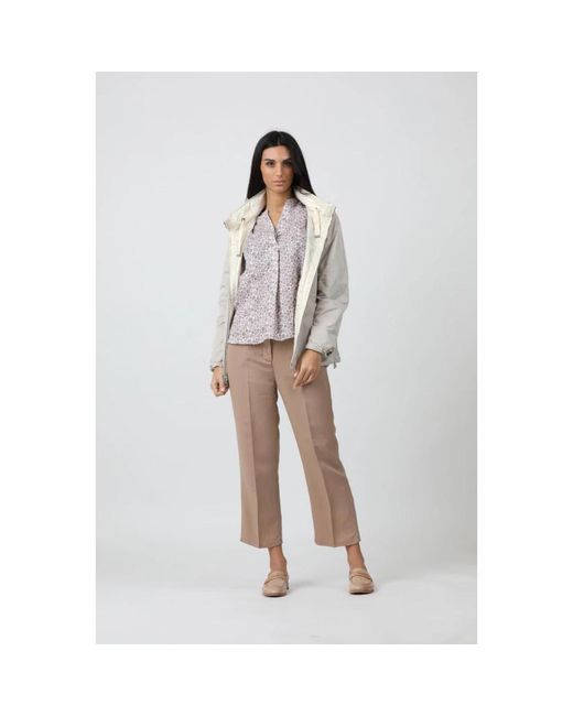 Via Masini 80 Cropped Trousers in het Natural