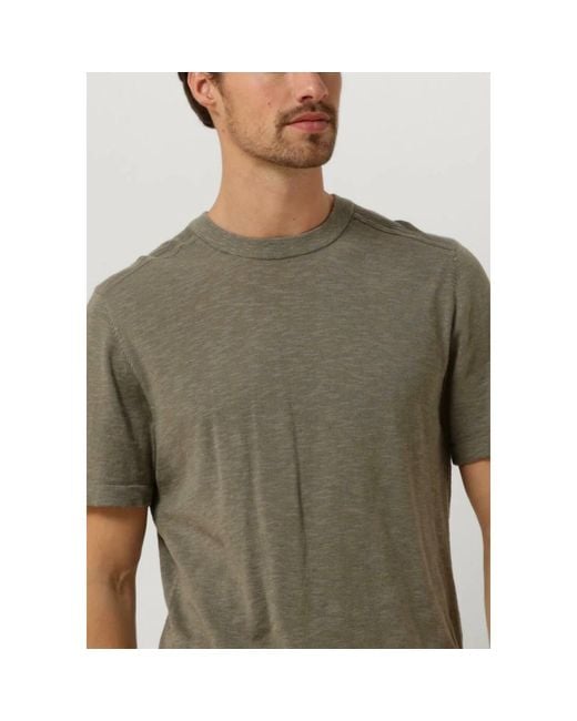 SELECTED Polo & t-shirt leinen tee,grünes leinenstrick-t-shirt in Gray für Herren
