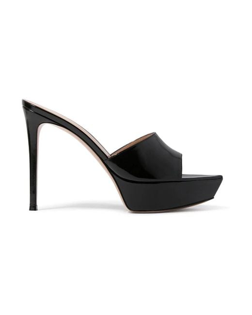 Gianvito Rossi Black Heeled Mules