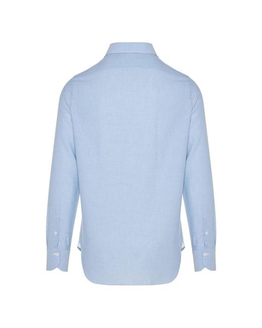 Finamore 1925 Blue Formal Shirts for men