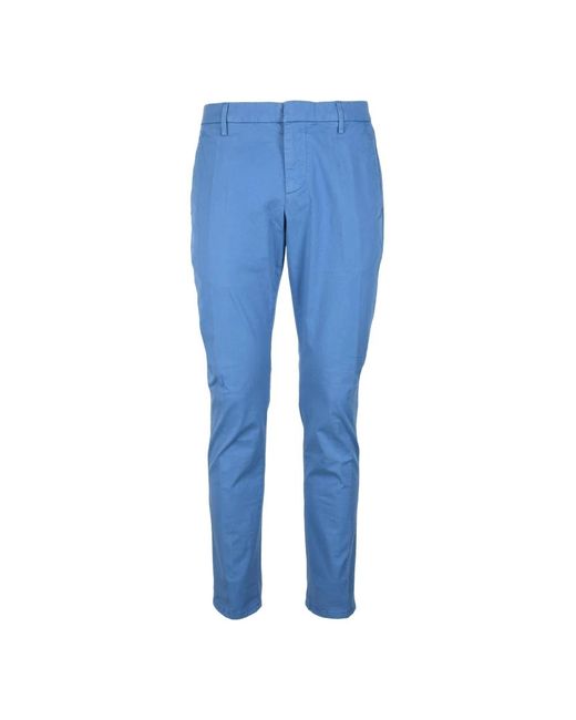Pantaloni gaubert in misto cotone con zip di Dondup in Blue da Uomo