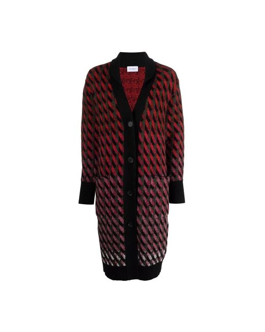 Ferragamo Truien & Vesten ,Veelkleurig ,Wol Rood Cardigan in het Red