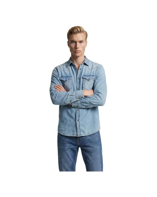 Replay Blue Denim Shirts for men