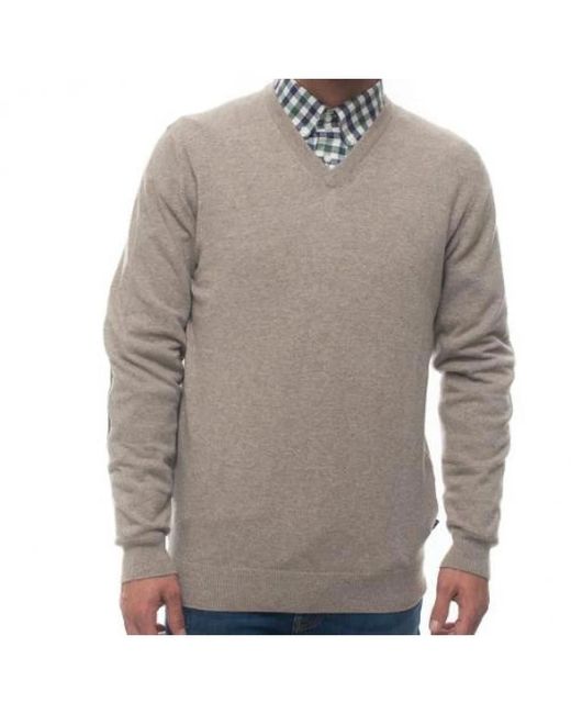 Barbour Gray V-Neck Knitwear for men