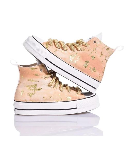 Converse Pink Handgemachte goldene rosa sneakers