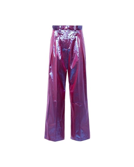 Pantalones azul metálico cintura alta Forte Forte de color Purple