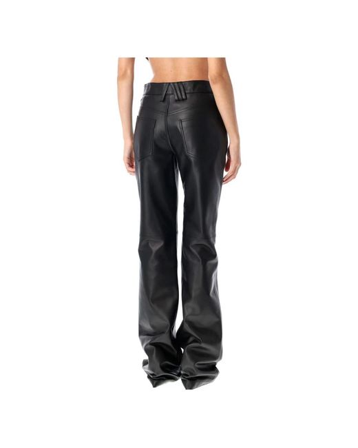 The Attico Leather Trousers in het Black