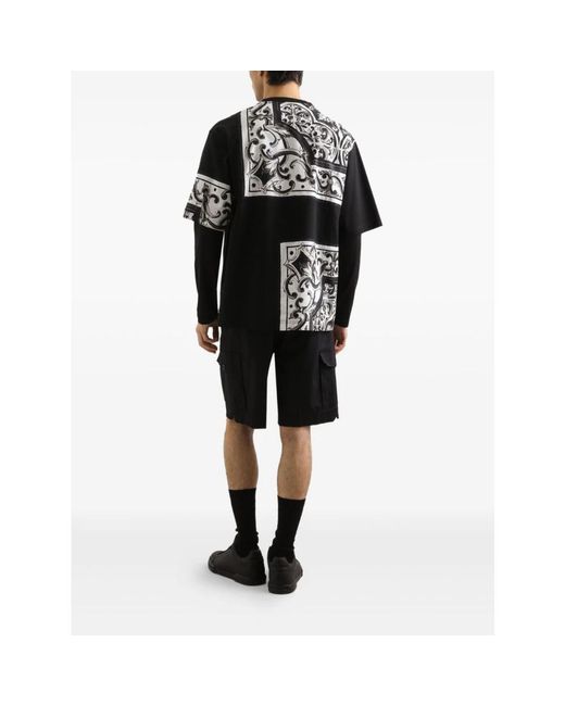 Dolce & Gabbana Black Long Sleeve T-Shirts for men