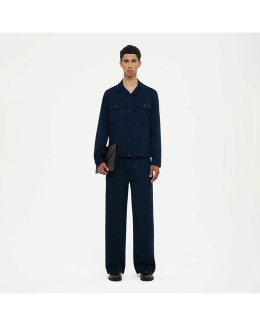 flâneur Wide Trousers in het Blue voor heren