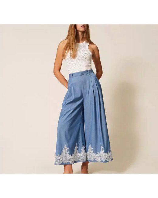 Twinset Blue Wide Trousers