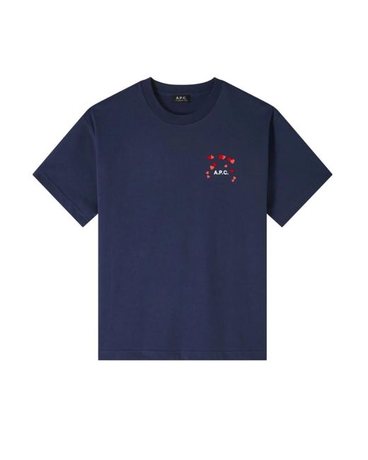 A.P.C. Dunkelblaues paris t-shirt in Blue für Herren