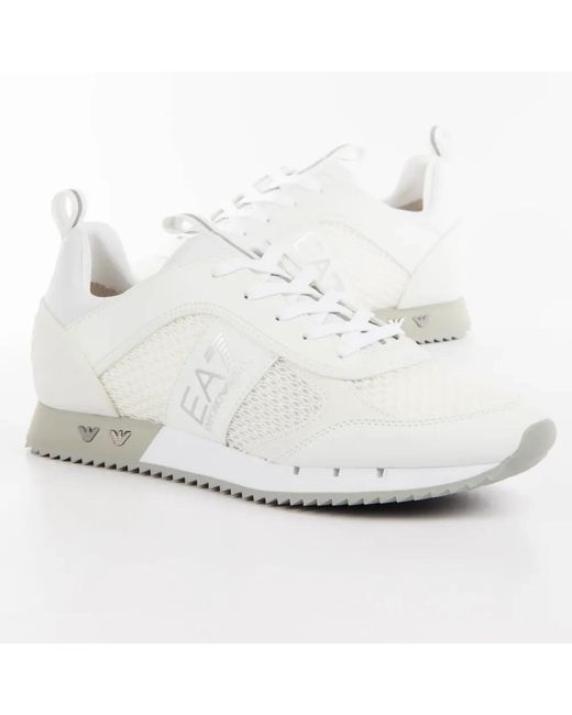 EA7 Reflektierende Eagle Basket Sneakers in White für Herren