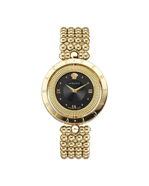 Versace Accessoires ,Geel ,Dameshorloge in het Metallic