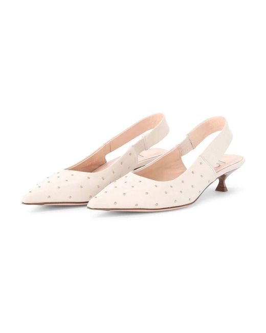 Agl Attilio Giusti Leombruni Pink Leder Sling-Back Kitten Heel Pumps