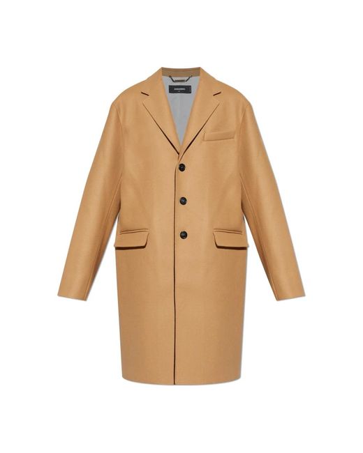DSquared² Jassen ,Bruin ,Wol Wollen Jas in het Natural voor heren