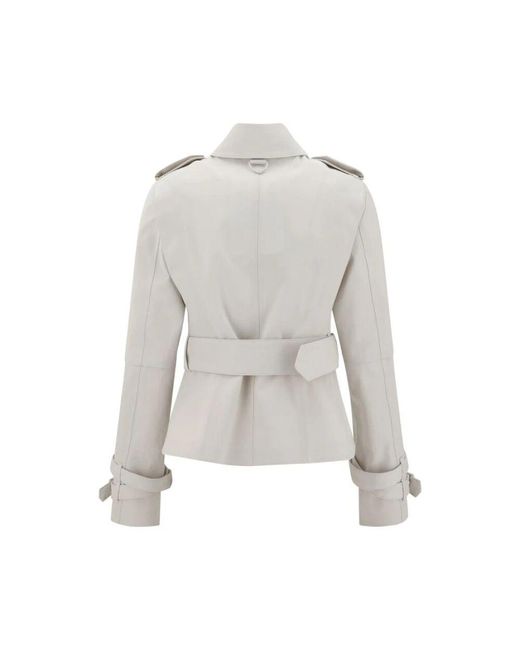 Burberry Gray Baumwolljacke Mit Gürtelärmeln