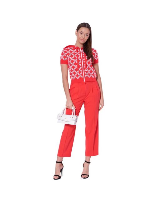 Michael Kors Red Cropped Trousers