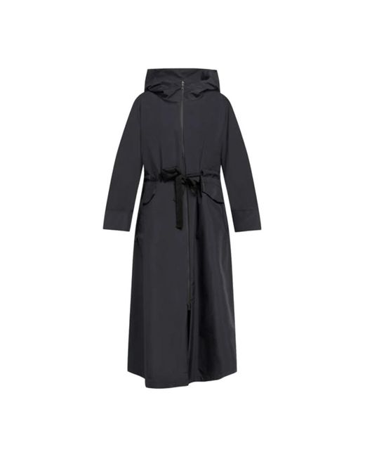 Herno Black Oversized Maxi Regenmantel Mit Belüftung