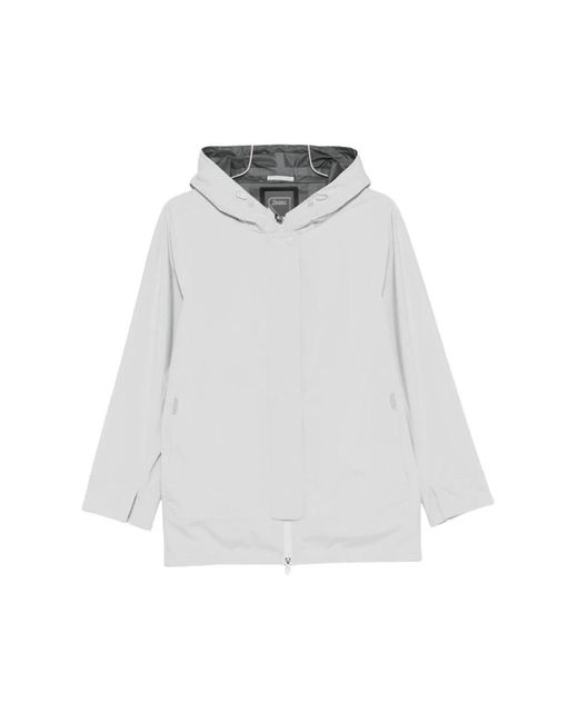 Herno Zip-Up Jas Met Capuchon in het White