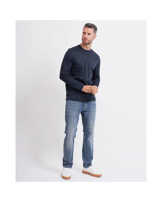 Boss Blue Long Sleeve T-Shirts for men