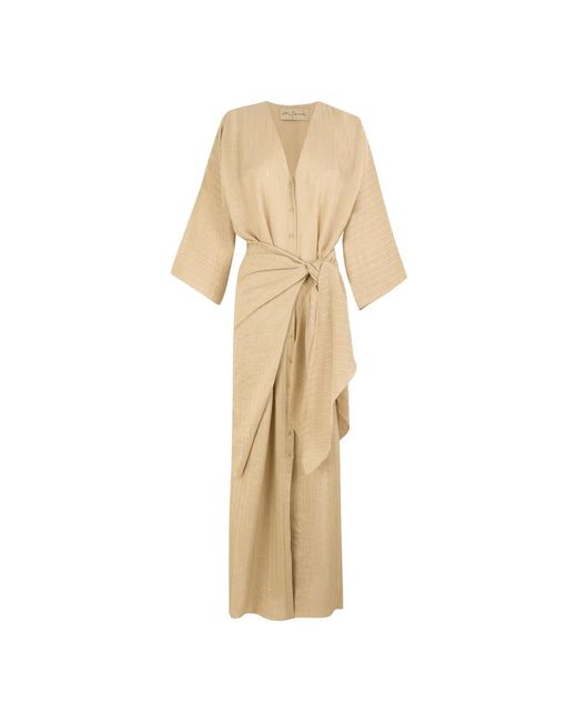 Cortana Kleedjes ,Linnen Eloise Shirt Dress in het Natural