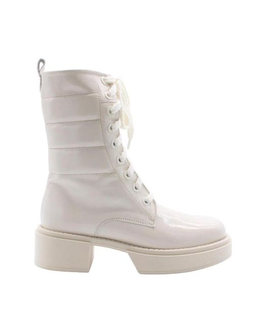 E mia Gray Lace-Up Boots