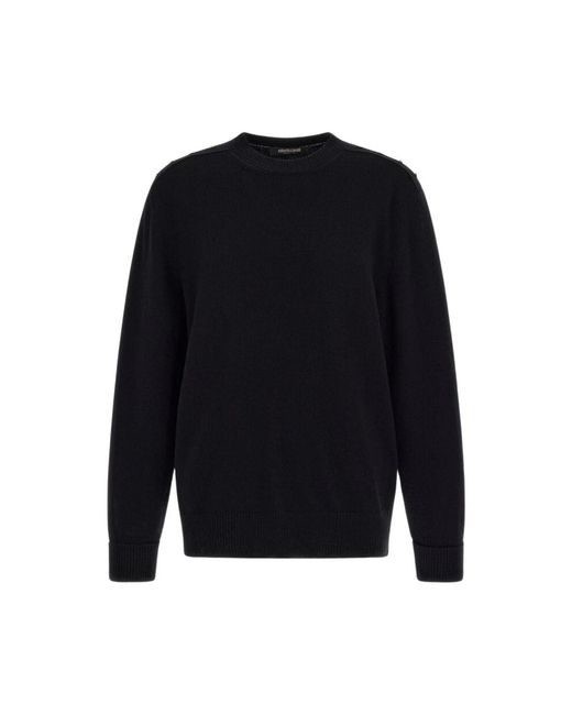 Roberto Cavalli Blue Round-Neck Knitwear