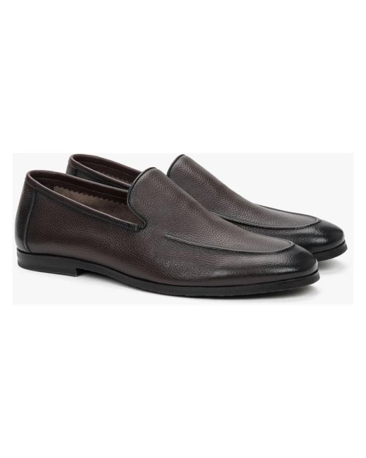 ESTRO Black Loafers for men