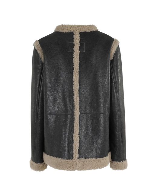 MM6 by Maison Margiela Black Leather Jackets