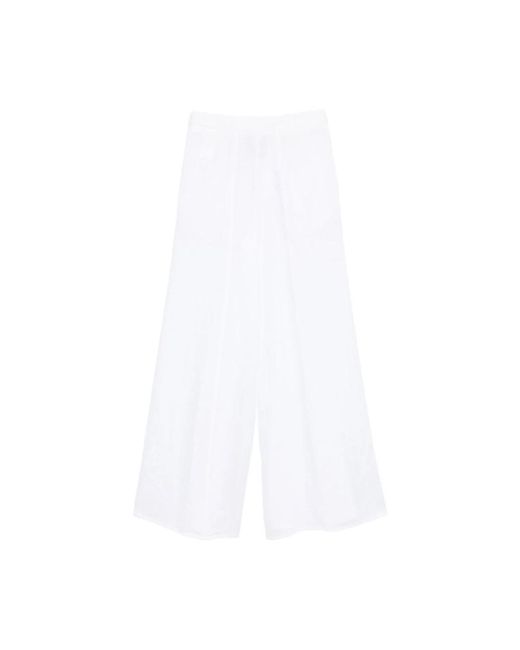 Semicouture White Wide Trousers