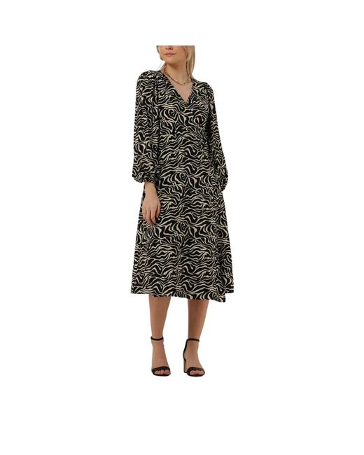 Object Kleedjes ,Zwart Jurken Objleonora L/Wrap Midi Dress in het Black