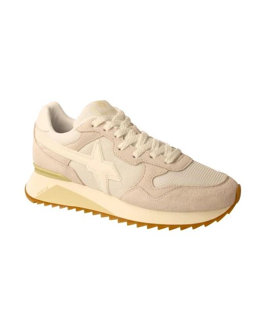 W6yz Weiße ledersneaker mit herausnehmbarer innensohle in Natural für Herren