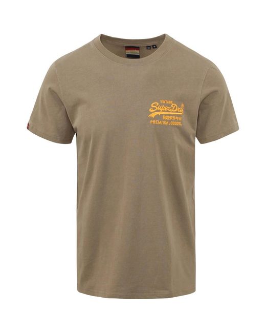 Superdry Classic T-Shirt Logo in Natural für Herren