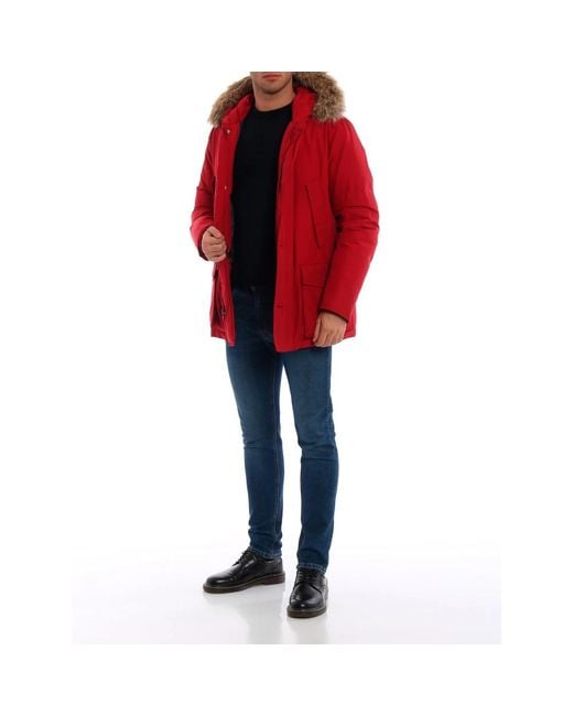 Woolrich Red Winter Jackets for men